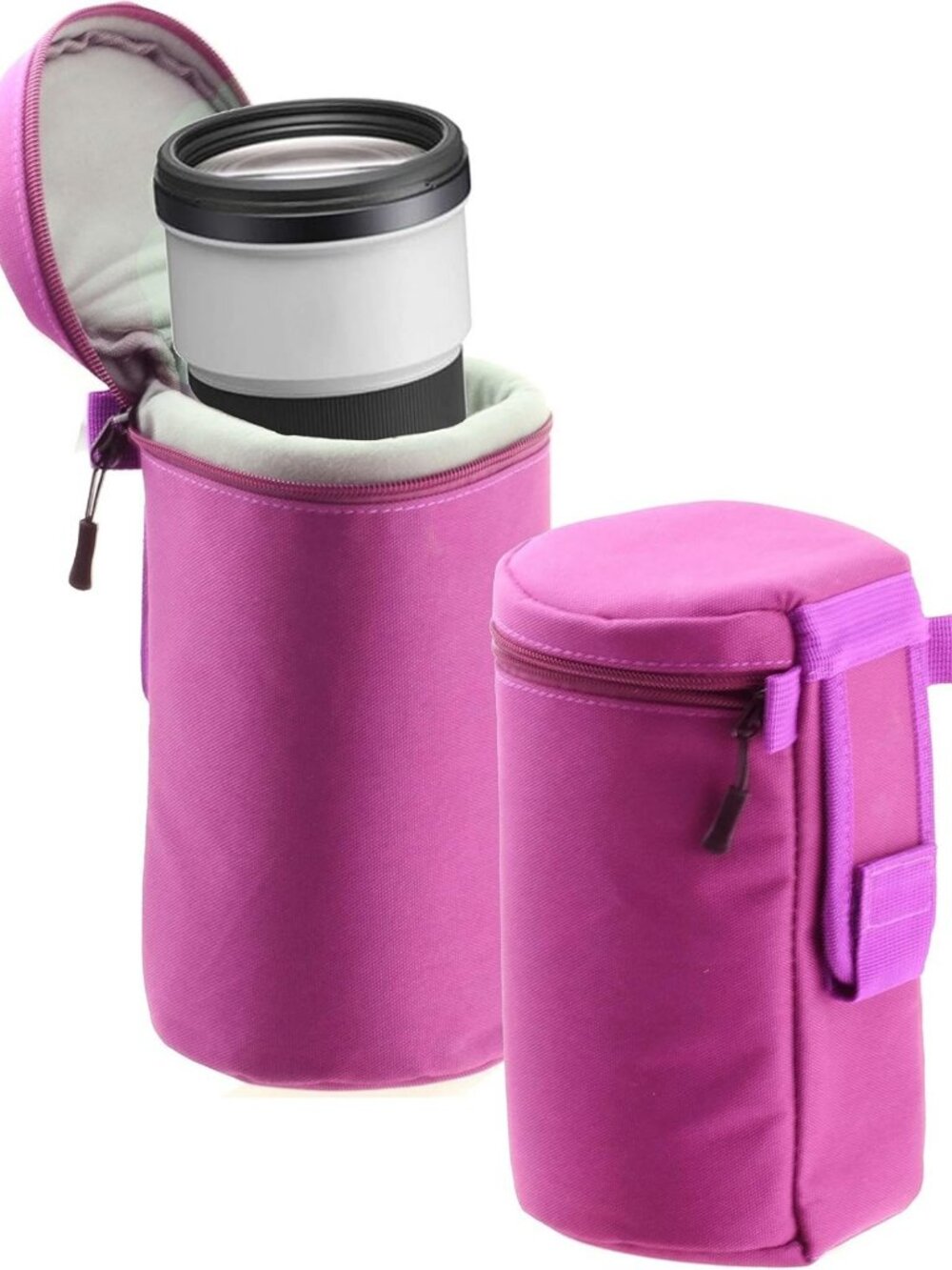 Water Resistant Purple Camera Lens Pouch Case for Canon EF-S 55-250mm Lens